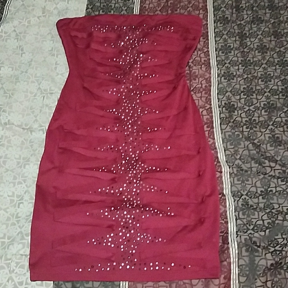 Red mini dress